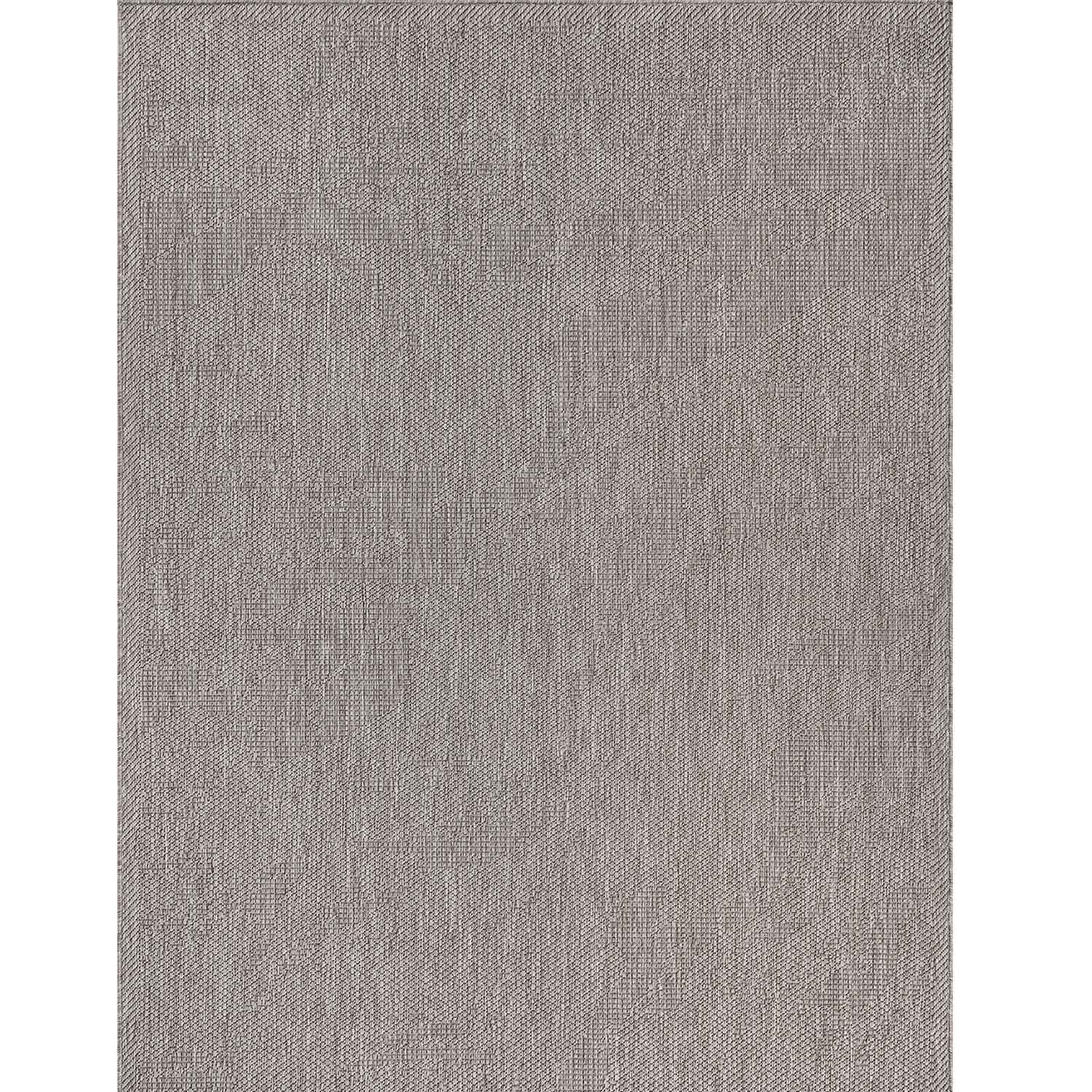 Indoor and outdoor flatweave rugs for patios, natural look in grey & beige
