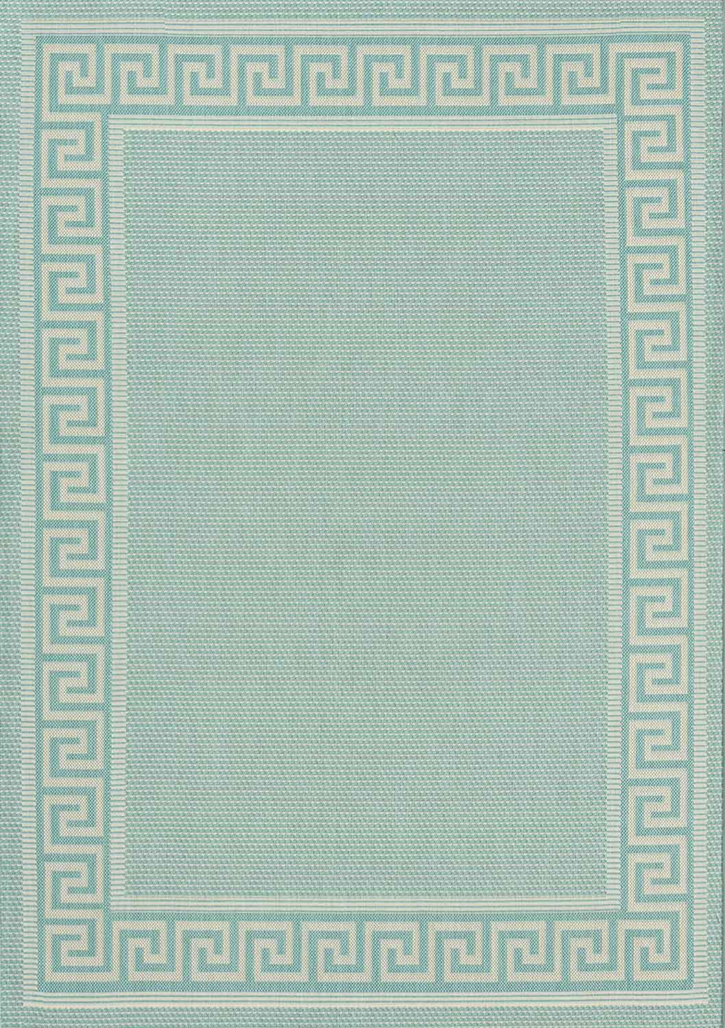 Indoor and outdoor flatweave rugs for balcony, kitchen, border look in blue & turquoise-zoom-4