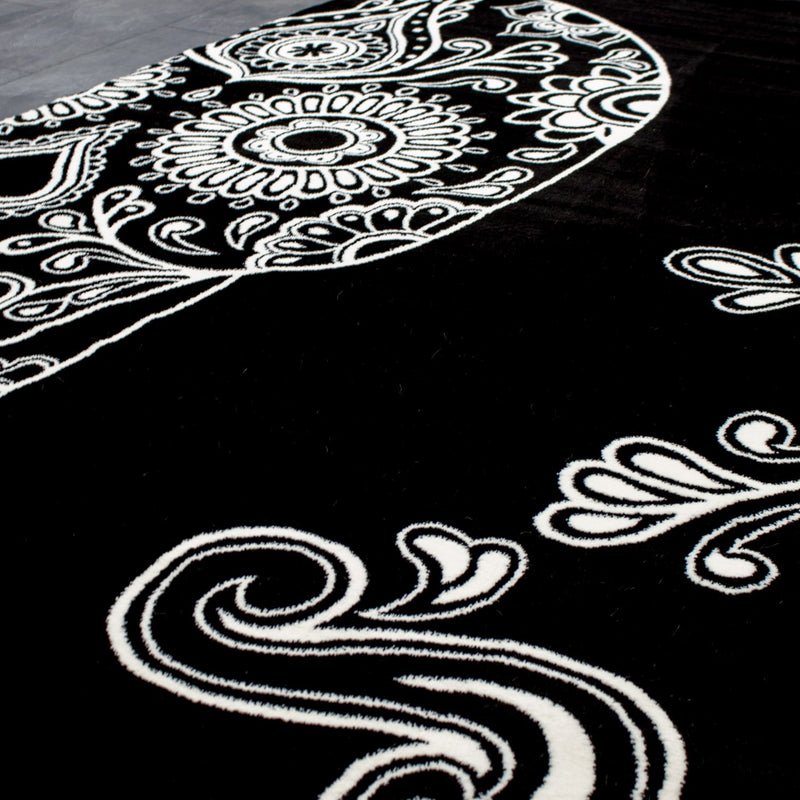 Teen room, children's room, living room, bedroom, black skull motif-zoom-