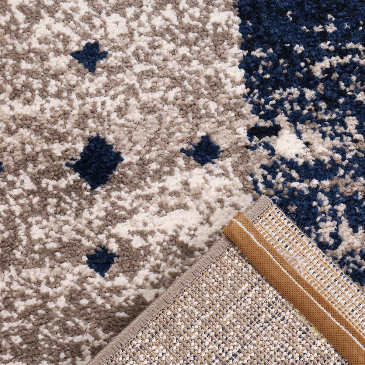 Living room rug boho ethnic scandi modern Moroccan pattern grey beige blue with color gradient-zoom-3