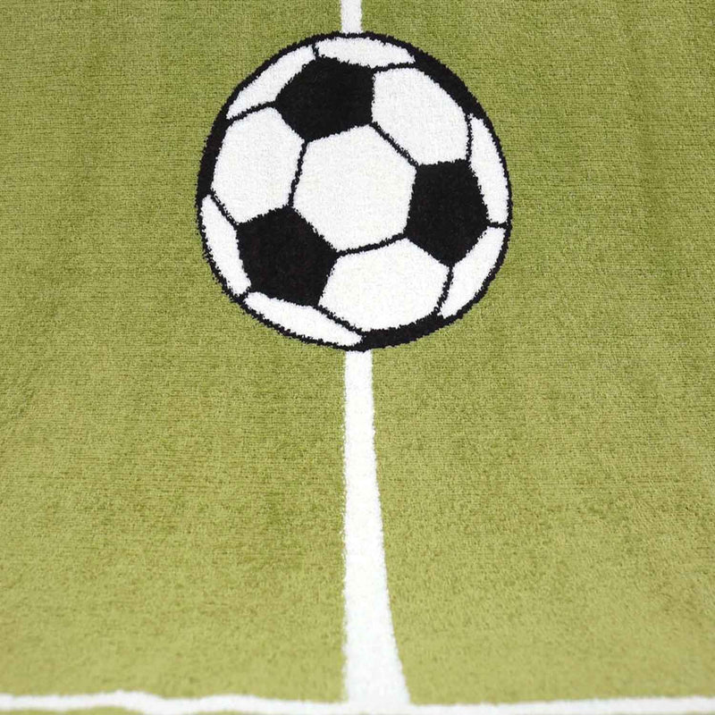 Kids' Rug Football Green Pitch Robust Easy-care Short Pile Play Rug for Nursery Playroom-zoom-