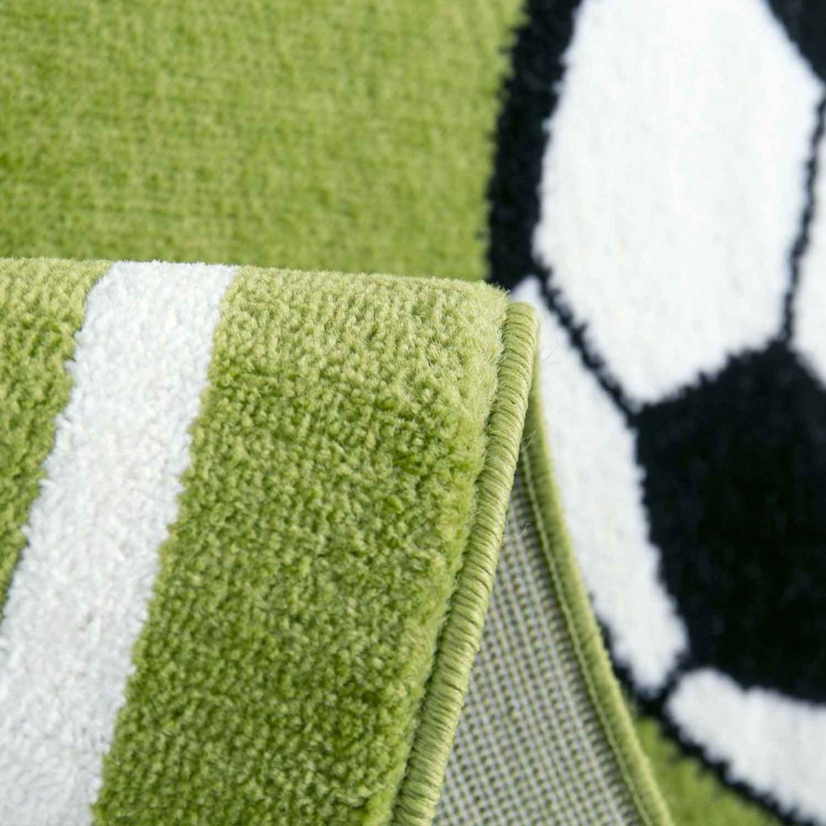 Kids' Rug Football Green Pitch Robust Easy-care Short Pile Play Rug for Nursery Playroom-2