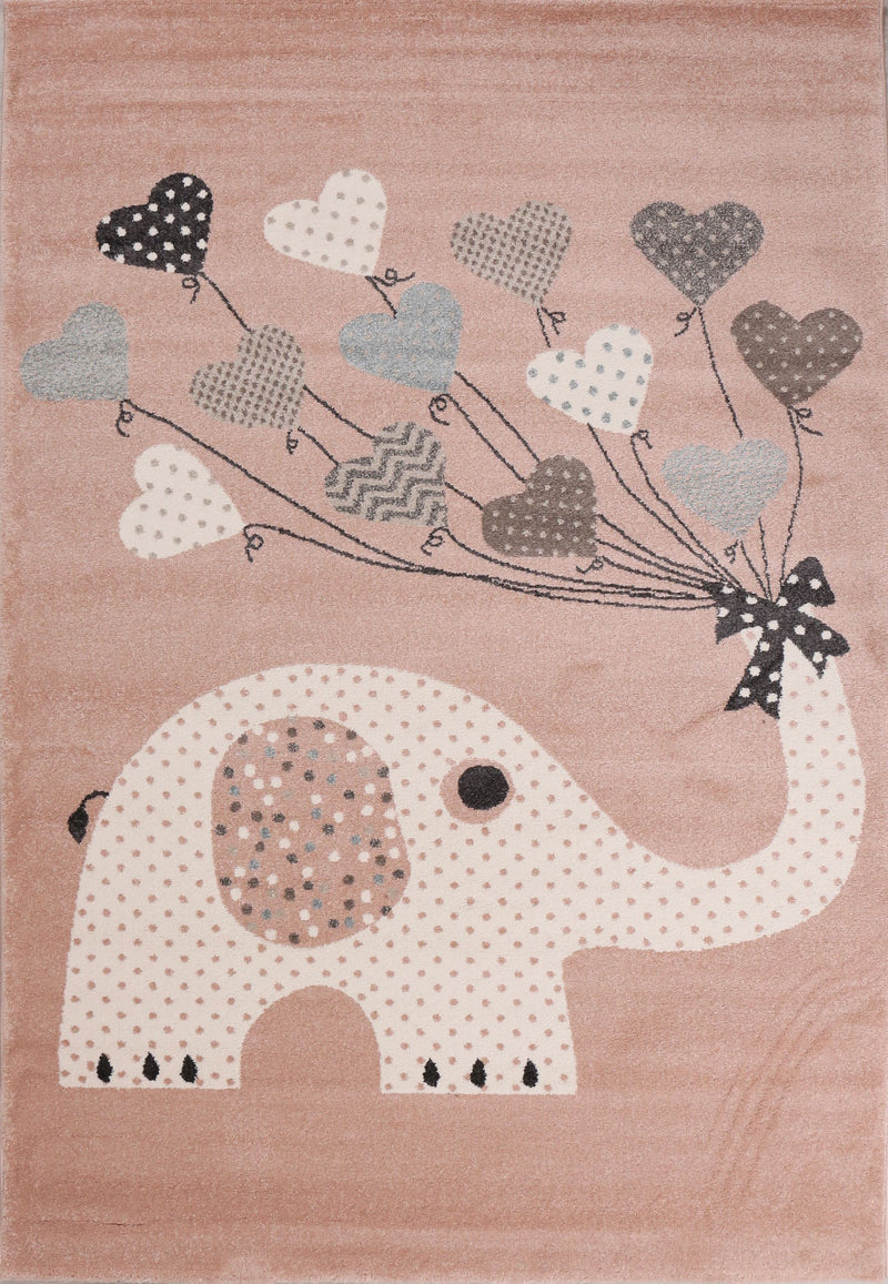 Children's Rugs Hearts with Balloons and Elephant | Children's Rug for Girls and Boys | Rug for Kids' Rooms-zoom-