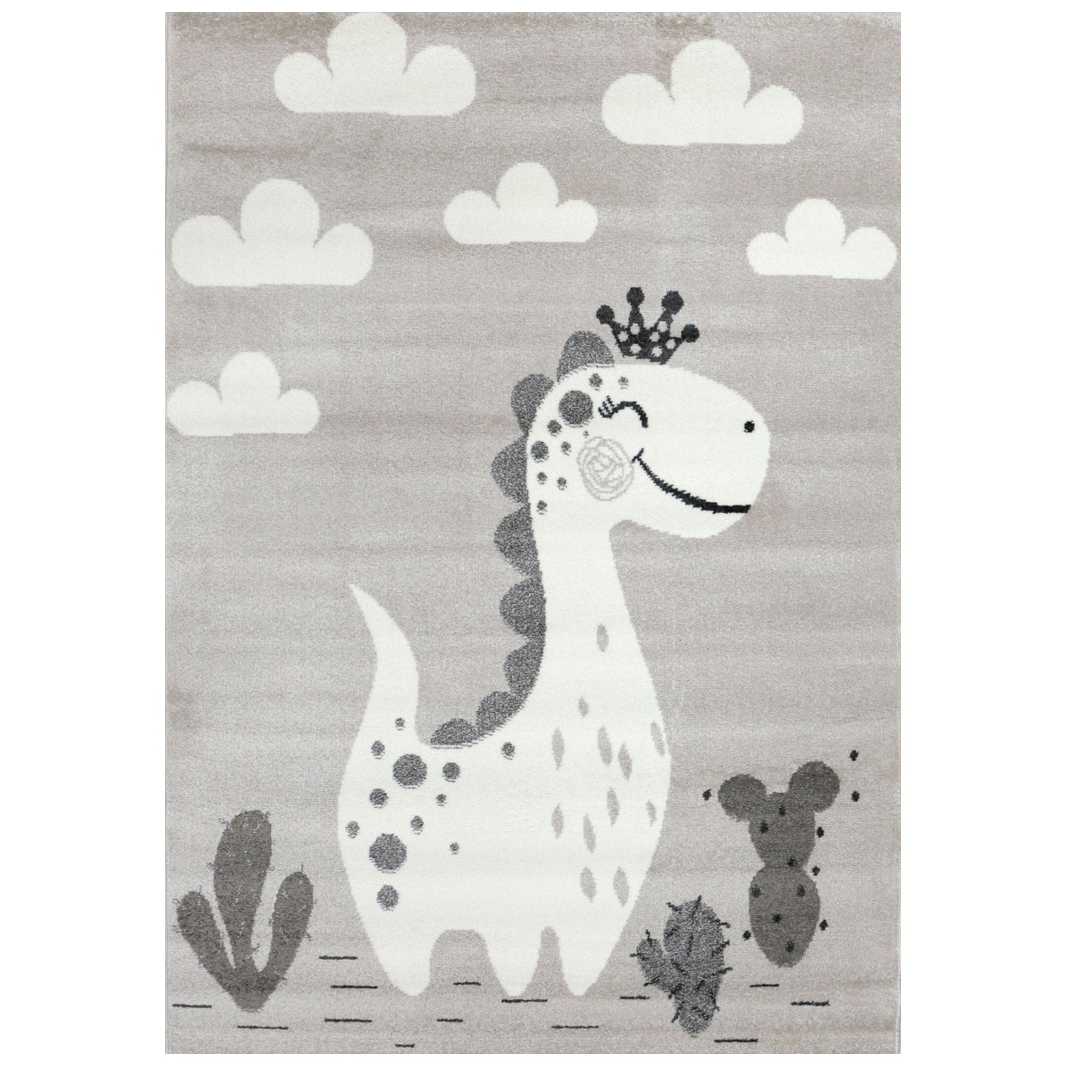 Children's rug, nursery rug, baby rug with smiling dinosaur for girls and boys-4