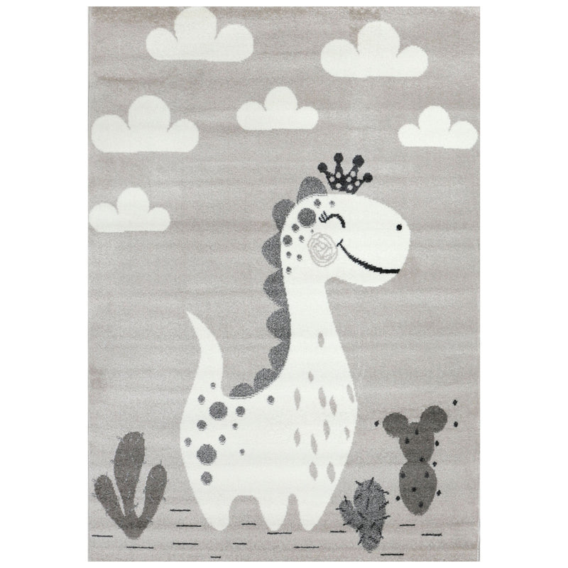 Children's rug, nursery rug, baby rug with smiling dinosaur for girls and boys-zoom-