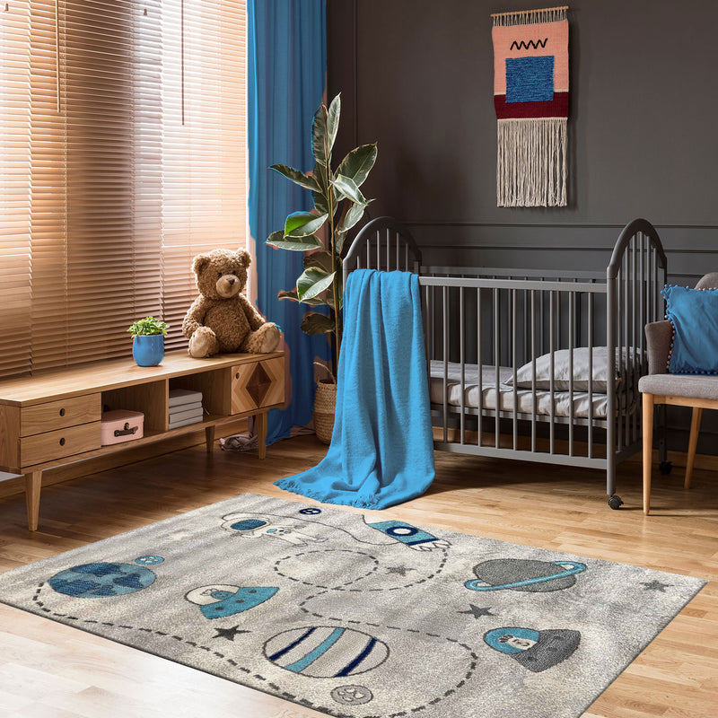 Children's rug, nursery rug, baby rug, grey children's rug

 Children's rug, nursery rug, short pile, baby grey, boys & girls-zoom-