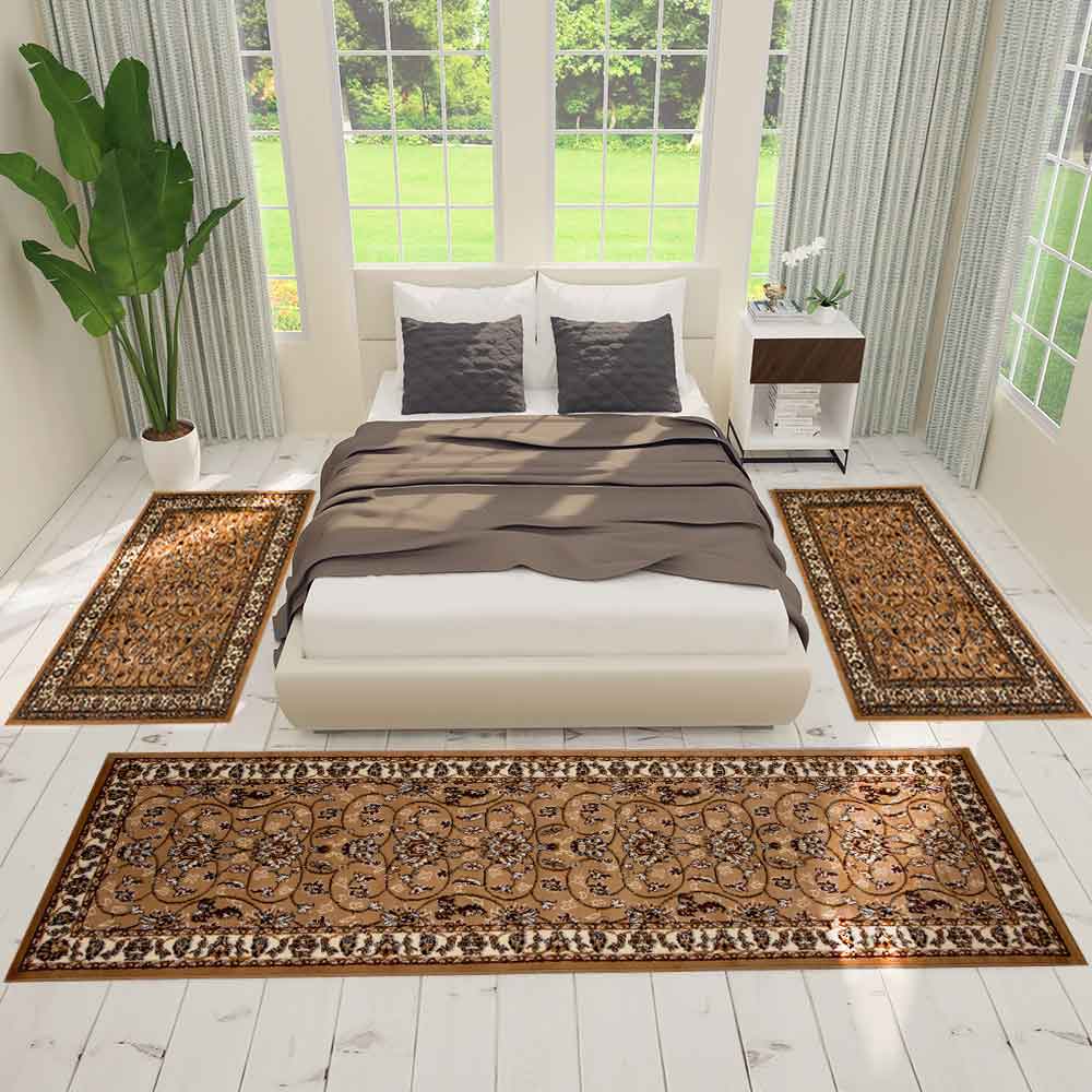 Classic Oriental Floral Pattern Rug, Densely Woven, Living Room/Bedroom Runner-zoom-5