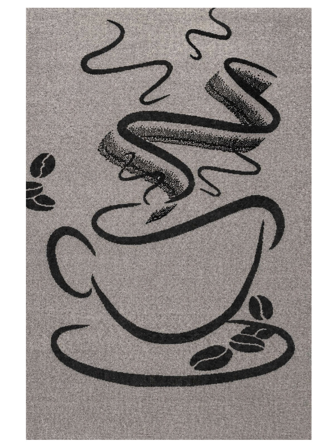 Grey Kitchen Rug, Trendy Coffee Rug, Cappuccino Pattern, Short Pile Kitchen Runner-1