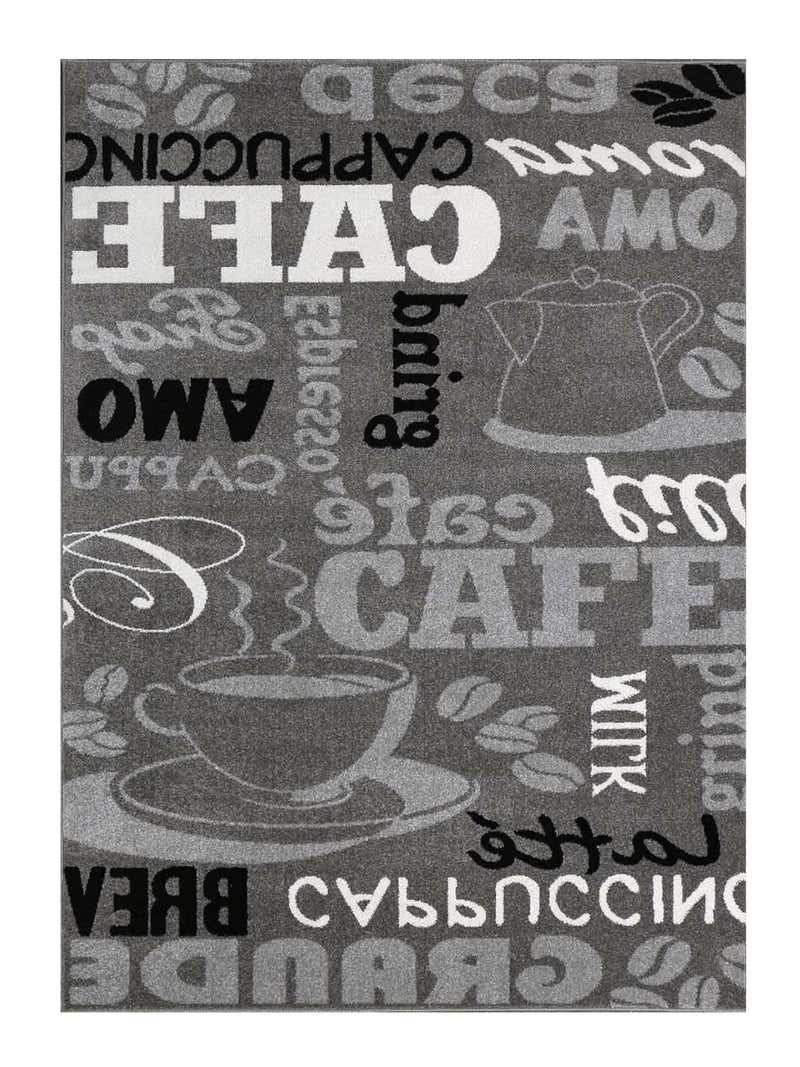 Kitchen rug grey trendy coffee rug, carpet runner coffee pattern runner-zoom-