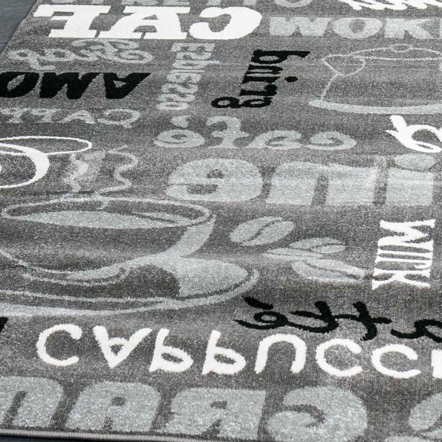Kitchen rug grey trendy coffee rug, carpet runner coffee pattern runner-zoom-8