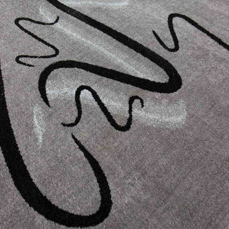 Grey Kitchen Rug, Trendy Coffee Rug, Cappuccino Pattern, Short Pile Kitchen Runner-zoom-