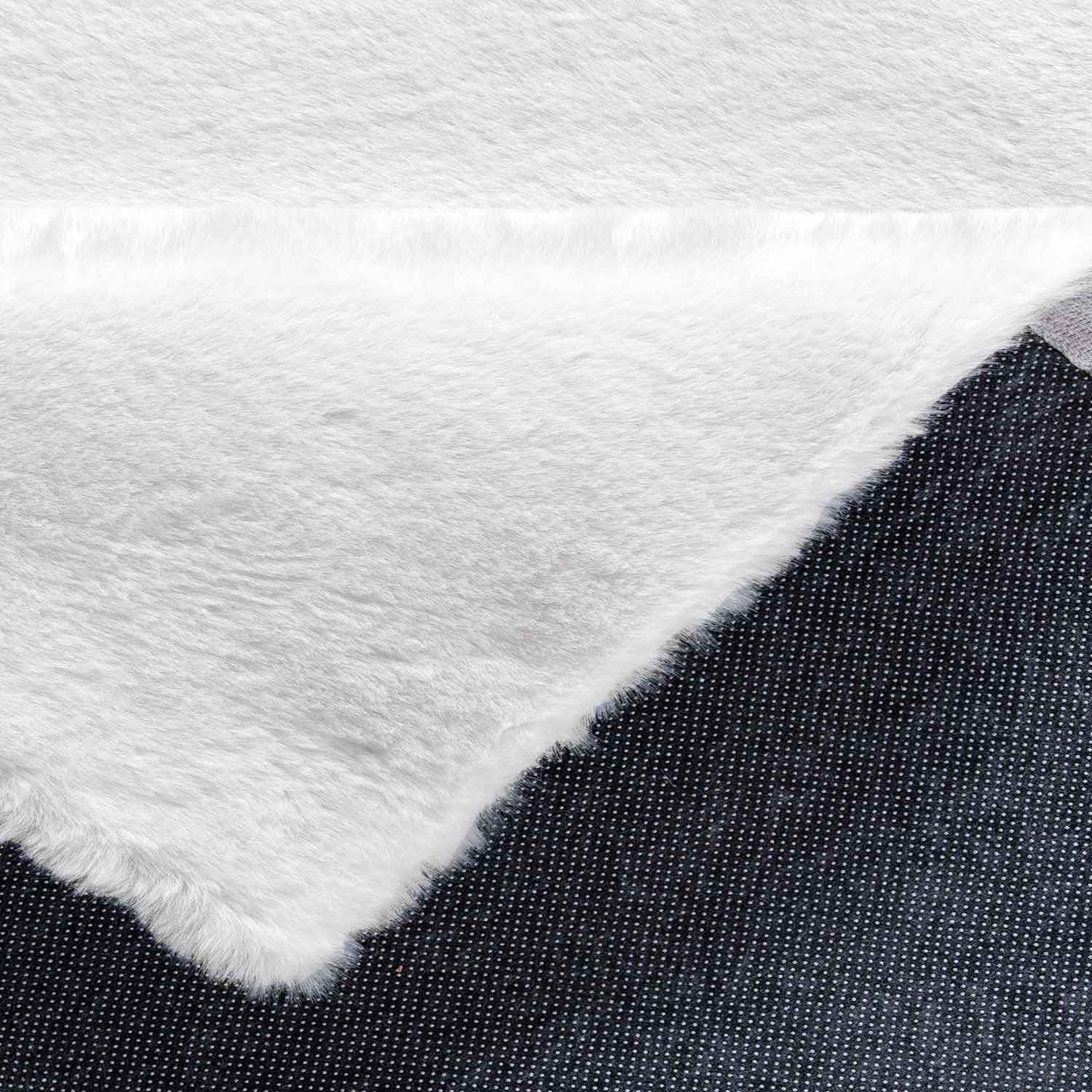 Faux fur rug in cream, dense, fluffy, silky sheen-zoom-4