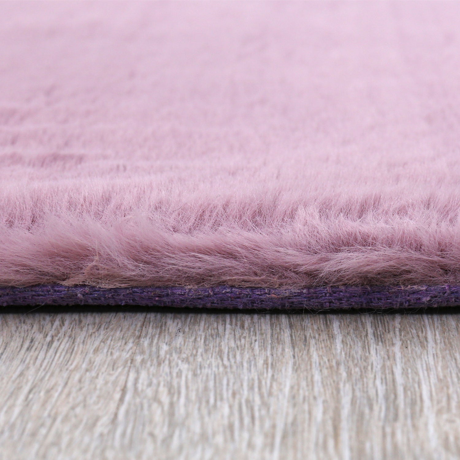 Kunstfell Teppich Imitat in Lila Dicht Flauschig Seidiger Glanz-zoom-2