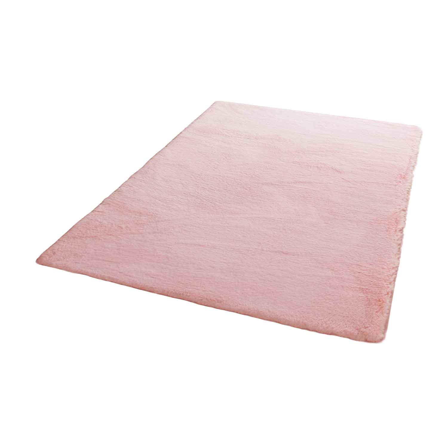 Faux fur rug in rose, dense, fluffy, silky sheen-zoom-5