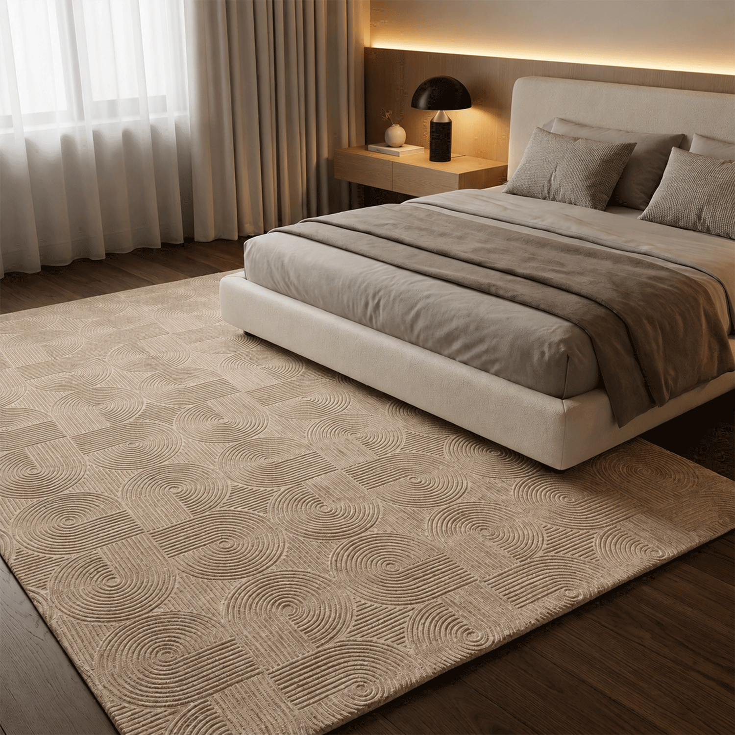 Kurzflor Teppich Boho 3D Hoch-Tief-Effekt – Teppich Wohnzimmer & Schlafzimmer-zoom-9