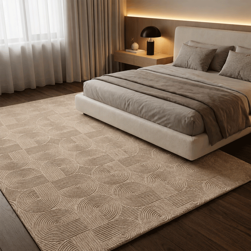 Kurzflor Teppich Boho 3D Hoch-Tief-Effekt – Teppich Wohnzimmer & Schlafzimmer-zoom-