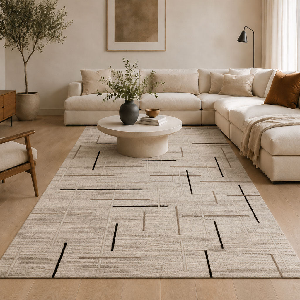 Kurzflor Teppich Boho 3D Hoch-Tief-Effekt – Teppich Wohnzimmer & Schlafzimmer-zoom-5