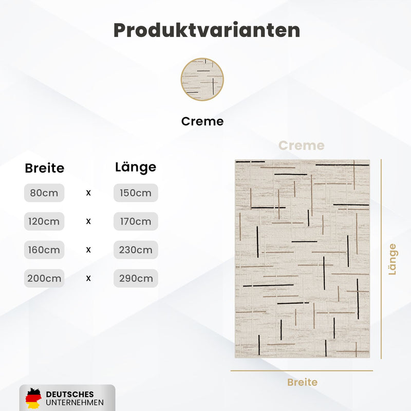 Kurzflor Teppich Boho 3D Hoch-Tief-Effekt – Teppich Wohnzimmer & Schlafzimmer-zoom-