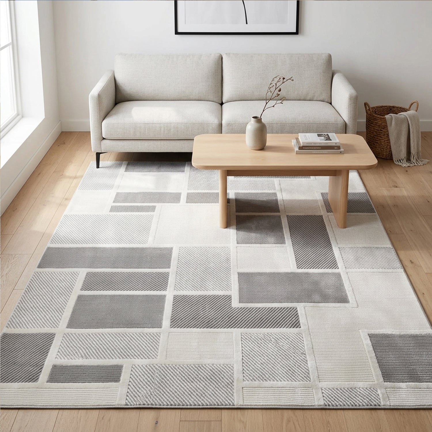 Kurzflor Teppich Boho 3D Hoch-Tief-Effekt – Teppich Wohnzimmer & Schlafzimmer-zoom-40