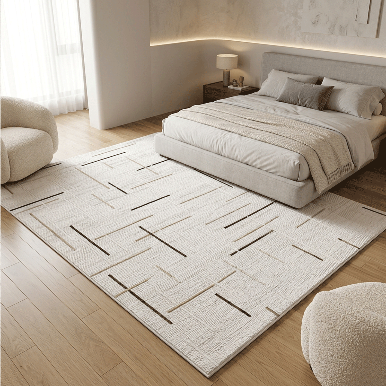 Kurzflor Teppich Boho 3D Hoch-Tief-Effekt – Teppich Wohnzimmer & Schlafzimmer-15
