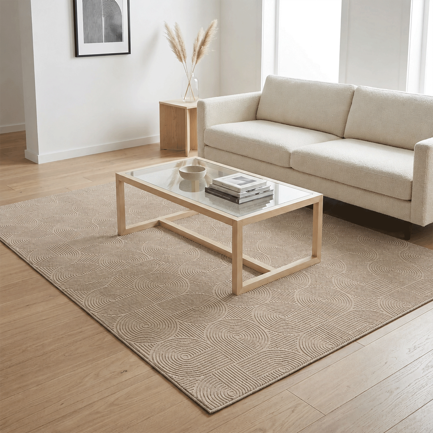 Kurzflor Teppich Boho 3D Hoch-Tief-Effekt – Teppich Wohnzimmer & Schlafzimmer-12