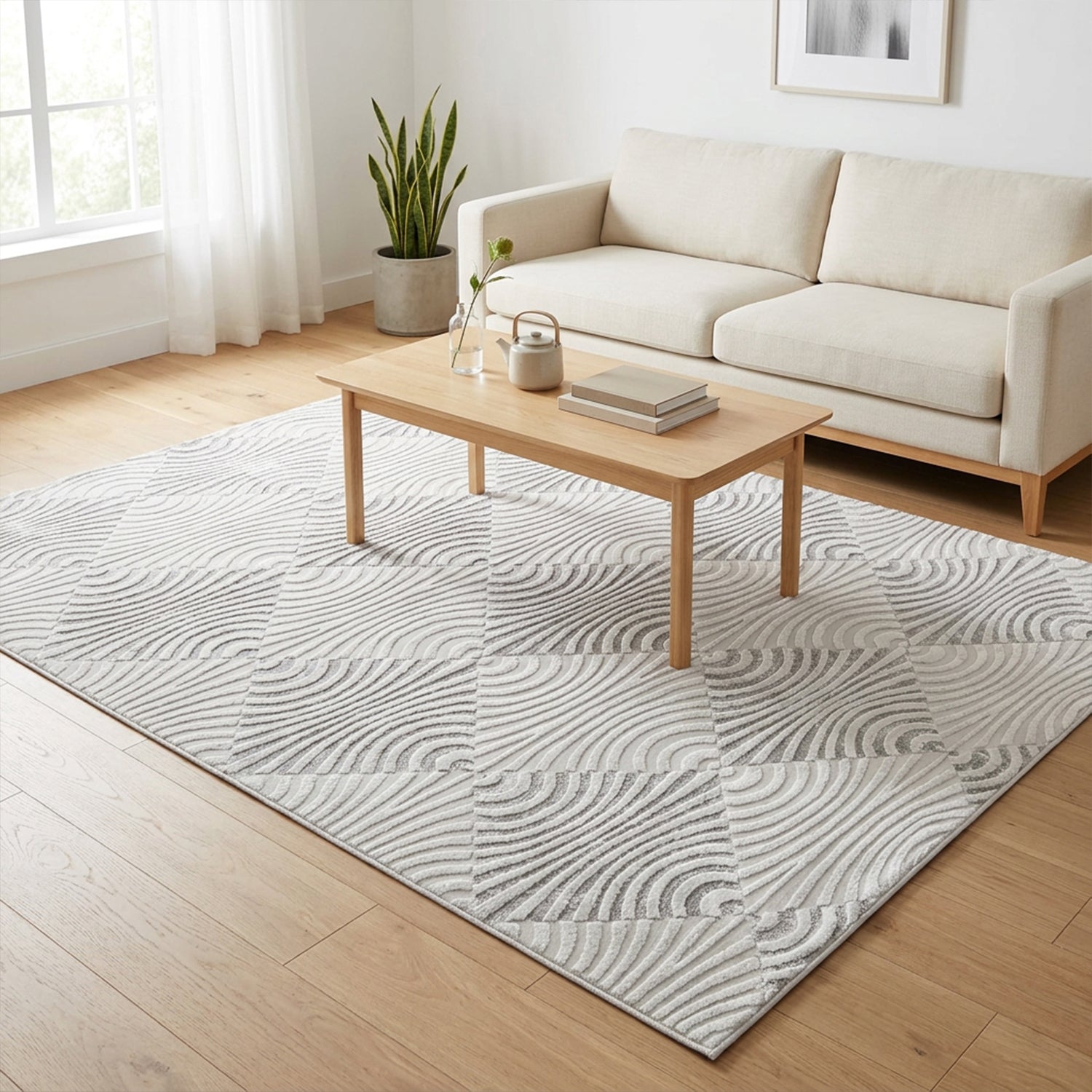 Kurzflor Teppich Boho 3D Hoch-Tief-Effekt – Teppich Wohnzimmer & Schlafzimmer-28