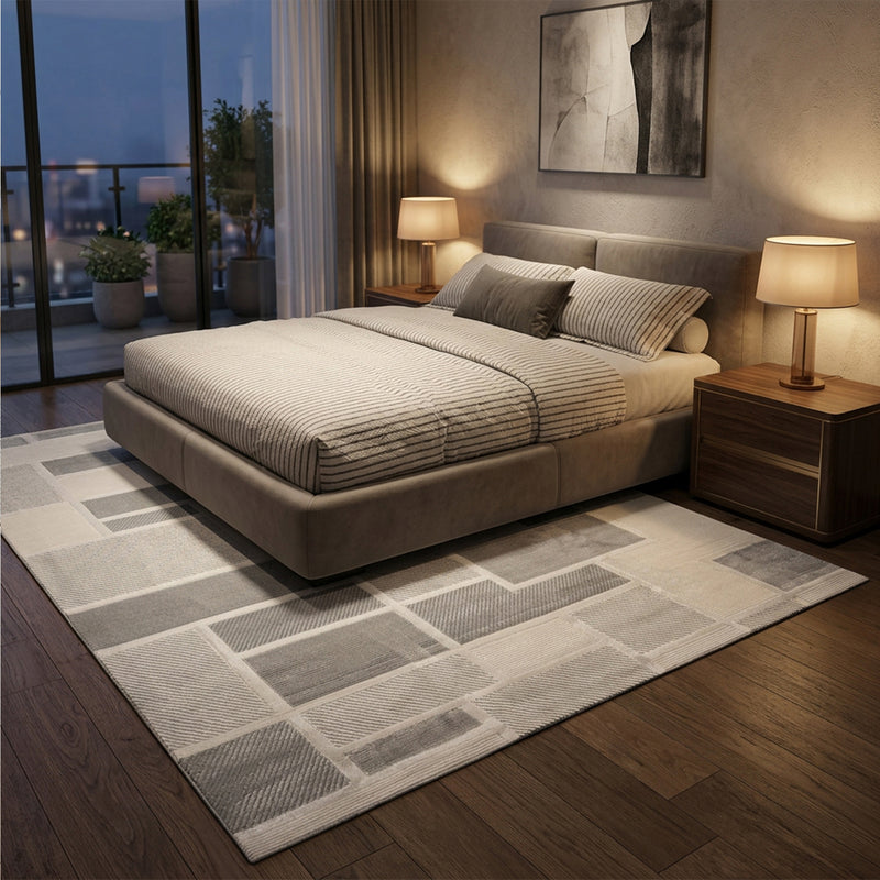Kurzflor Teppich Boho 3D Hoch-Tief-Effekt – Teppich Wohnzimmer & Schlafzimmer-zoom-