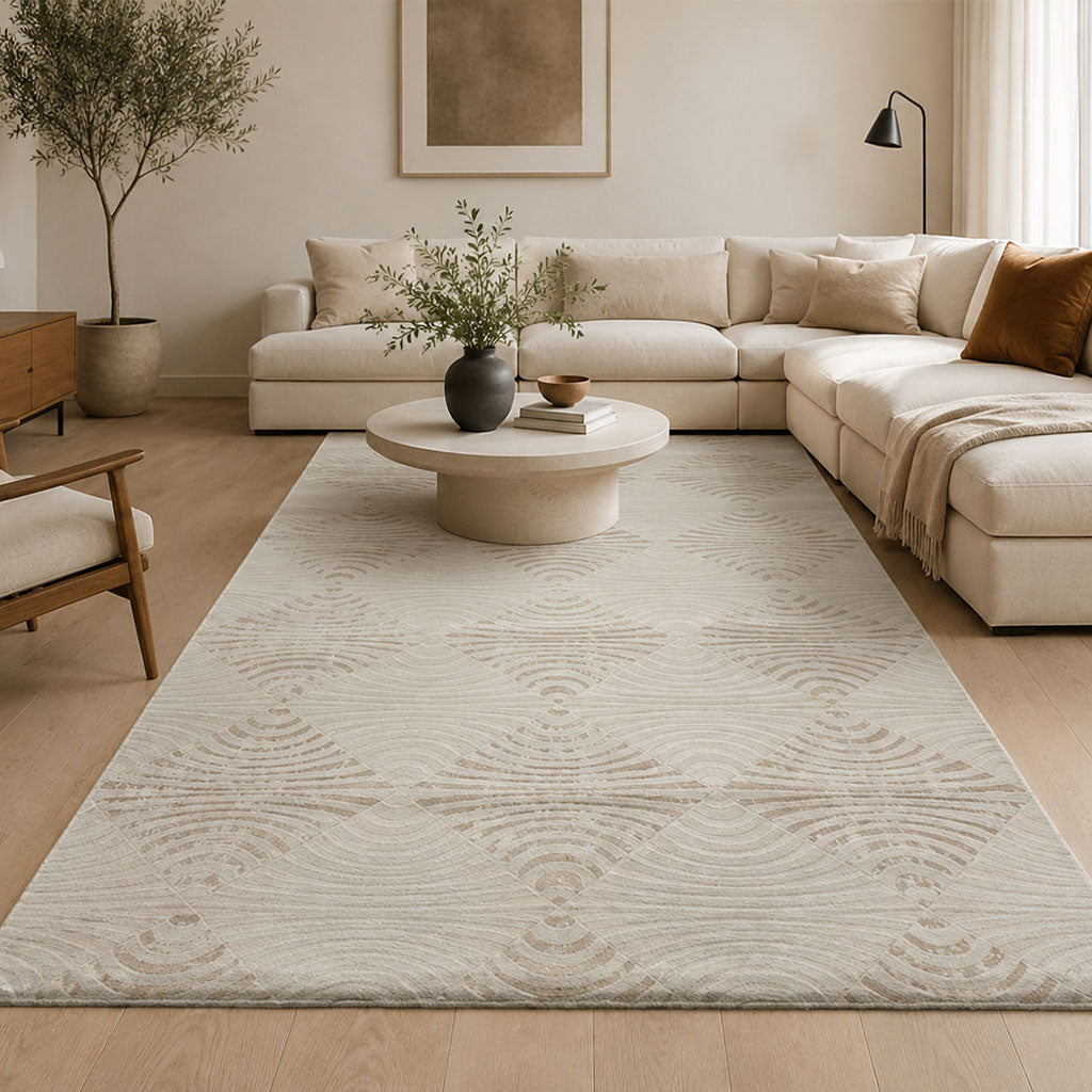Kurzflor Teppich Boho 3D Hoch-Tief-Effekt – Teppich Wohnzimmer & Schlafzimmer-zoom-9