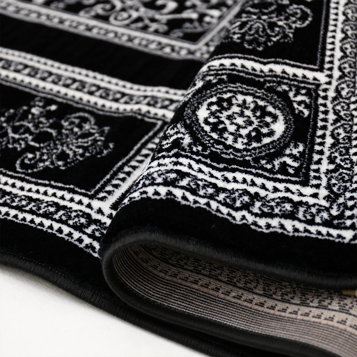 Kurzflor Teppich Orientalisch Schwarz & Gold– Teppich Wohnzimmer & Schlafzimmer-zoom-5
