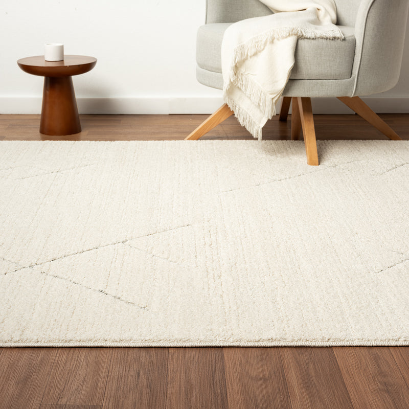 Short-pile carpet, Scandinavian style, Berber look, living room, bedroom, modern stripes-zoom-