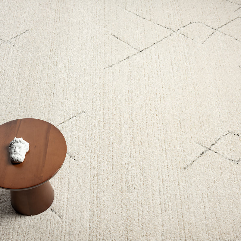 Short-pile carpet, Scandinavian style, Berber look, living room, bedroom, modern stripes-zoom-