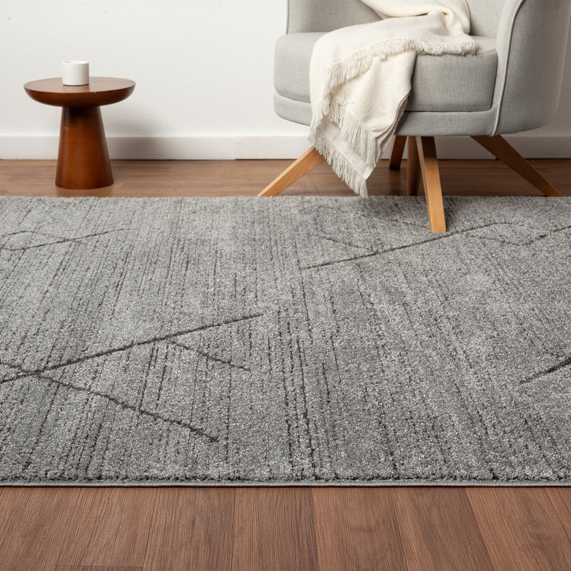 Short-pile carpet, Scandinavian style, Berber look, living room, bedroom, modern stripes-zoom-