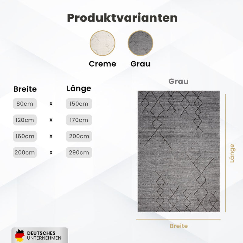 Short-pile carpet, Scandinavian style, Berber look, living room, bedroom, modern stripes-zoom-
