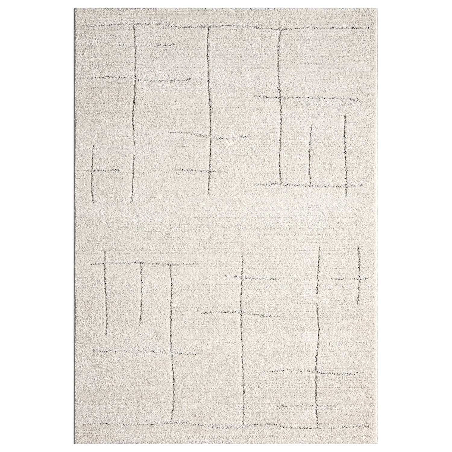 Short-pile rug, Scandinavian style, living room, bedroom, boho look, soft stripes-1