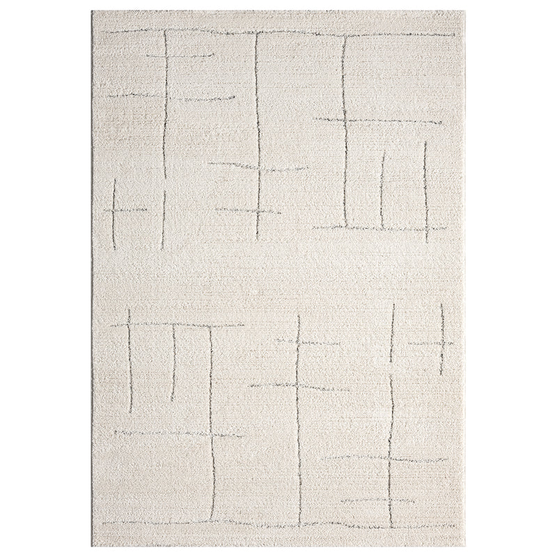 Short-pile rug, Scandinavian style, living room, bedroom, boho look, soft stripes-zoom-