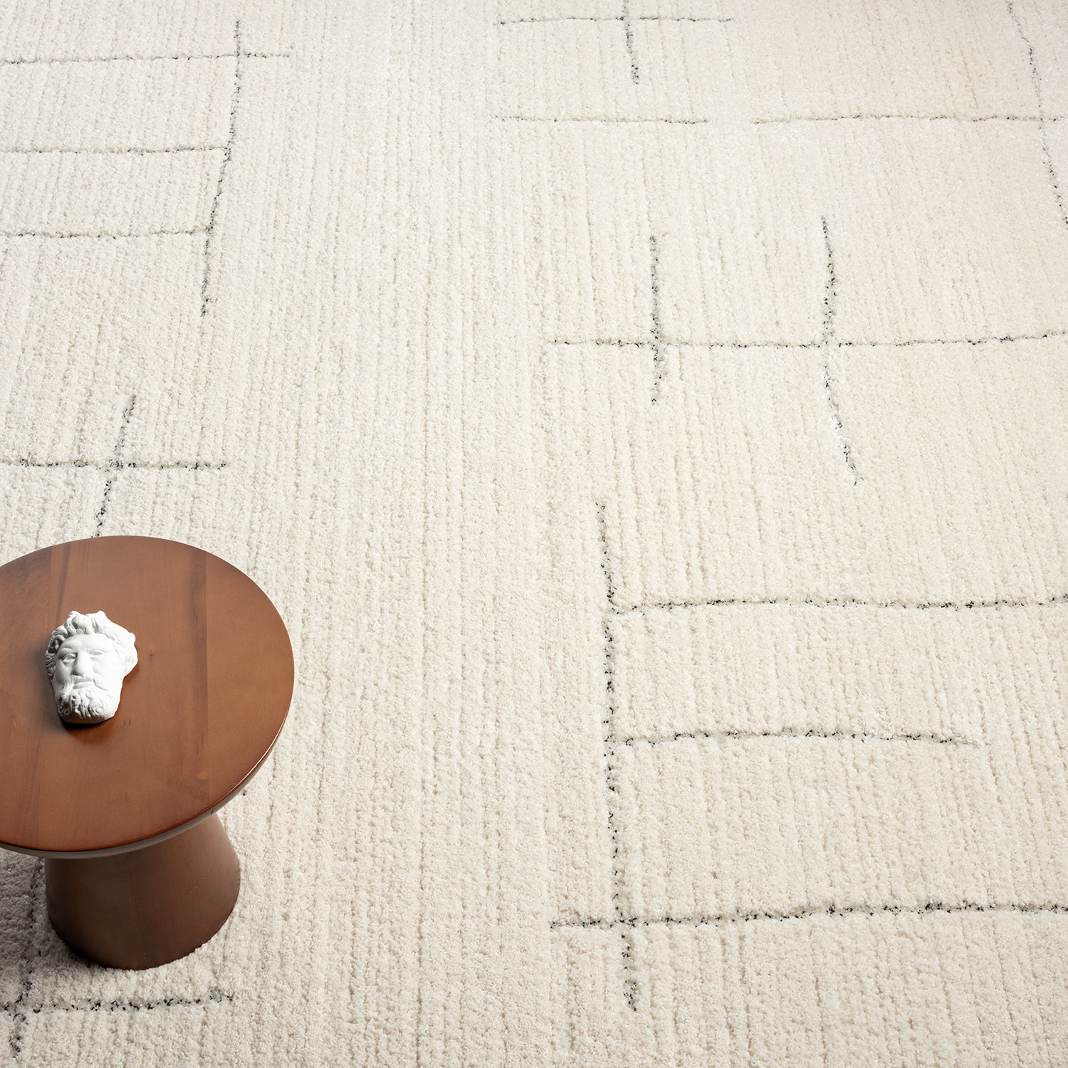 Short-pile rug, Scandinavian style, living room, bedroom, boho look, soft stripes-3