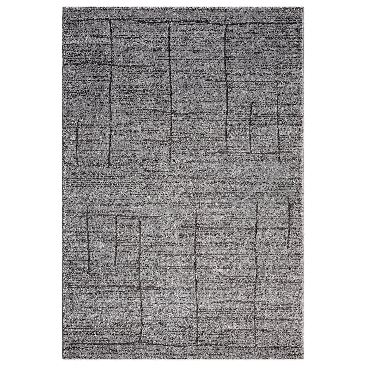 Short-pile rug, Scandinavian style, living room, bedroom, boho look, soft stripes-7
