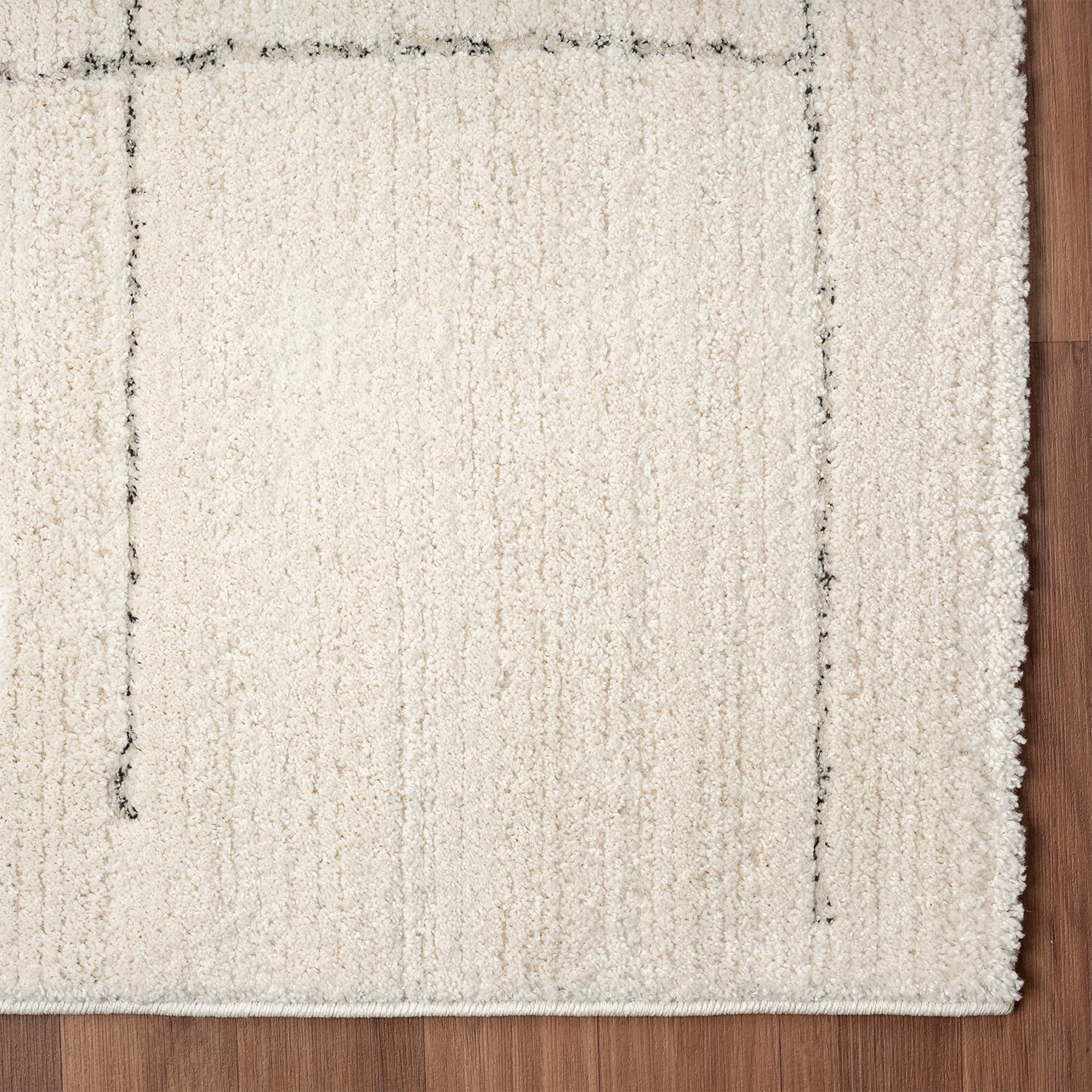 Short-pile rug, Scandinavian style, living room, bedroom, boho look, soft stripes-5