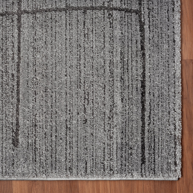Short-pile rug, Scandinavian style, living room, bedroom, boho look, soft stripes-zoom-