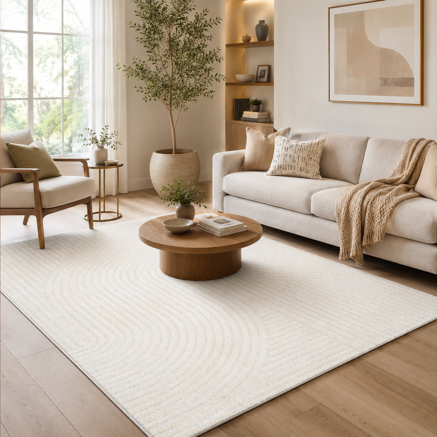 High-pile, long-pile rug, modern, for living room, bedroom, ultra-soft pattern-zoom-4