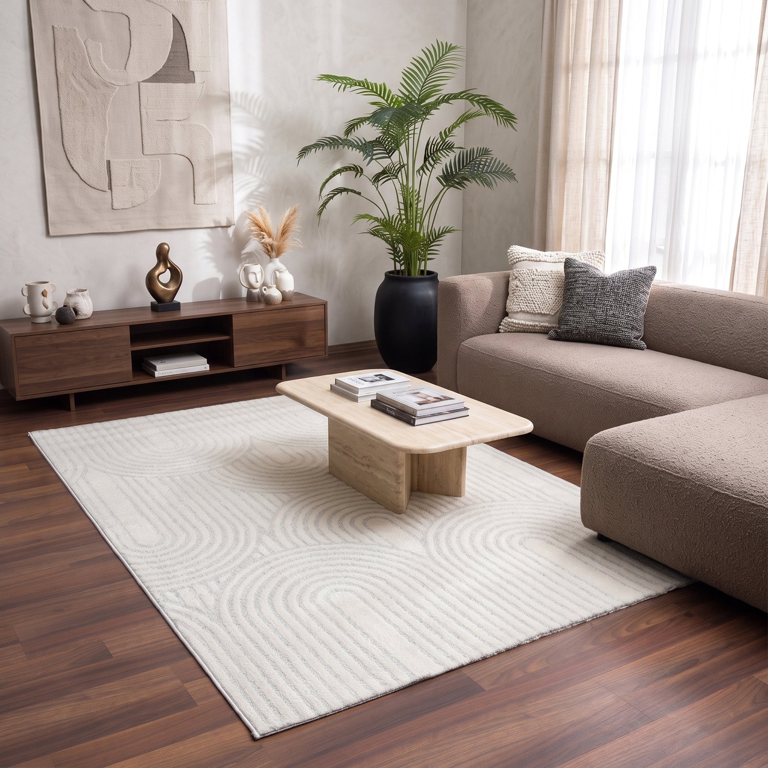 High-pile, long-pile rug, modern, for living room, bedroom, ultra-soft pattern-zoom-33
