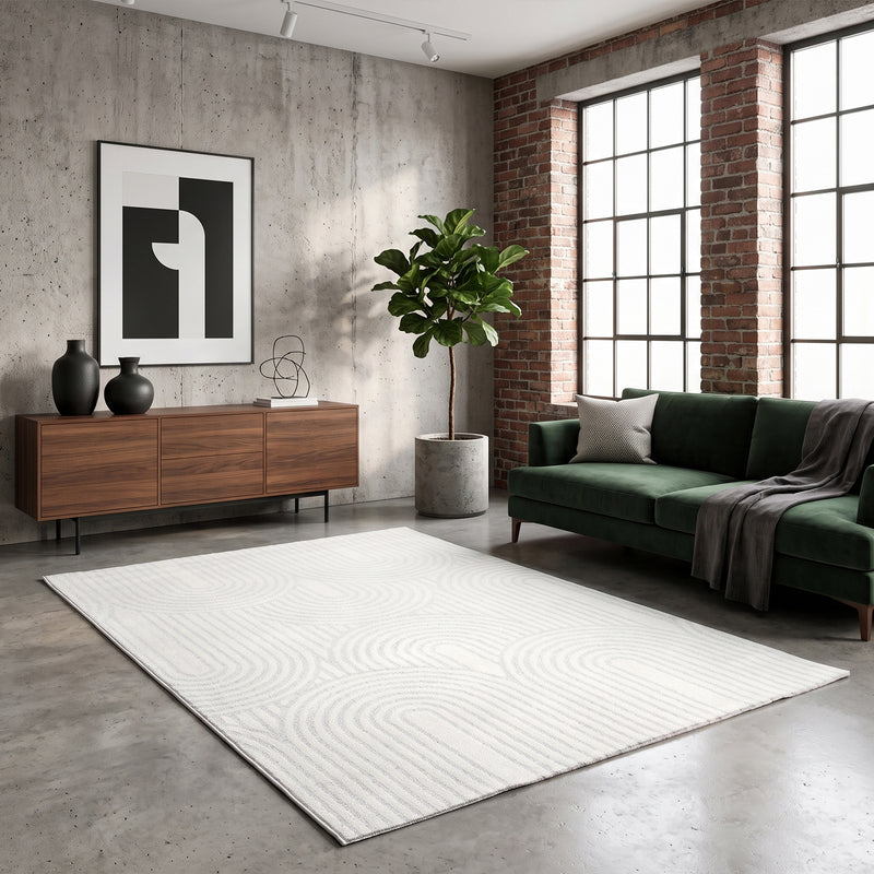High-pile, long-pile rug, modern, for living room, bedroom, ultra-soft pattern-zoom-