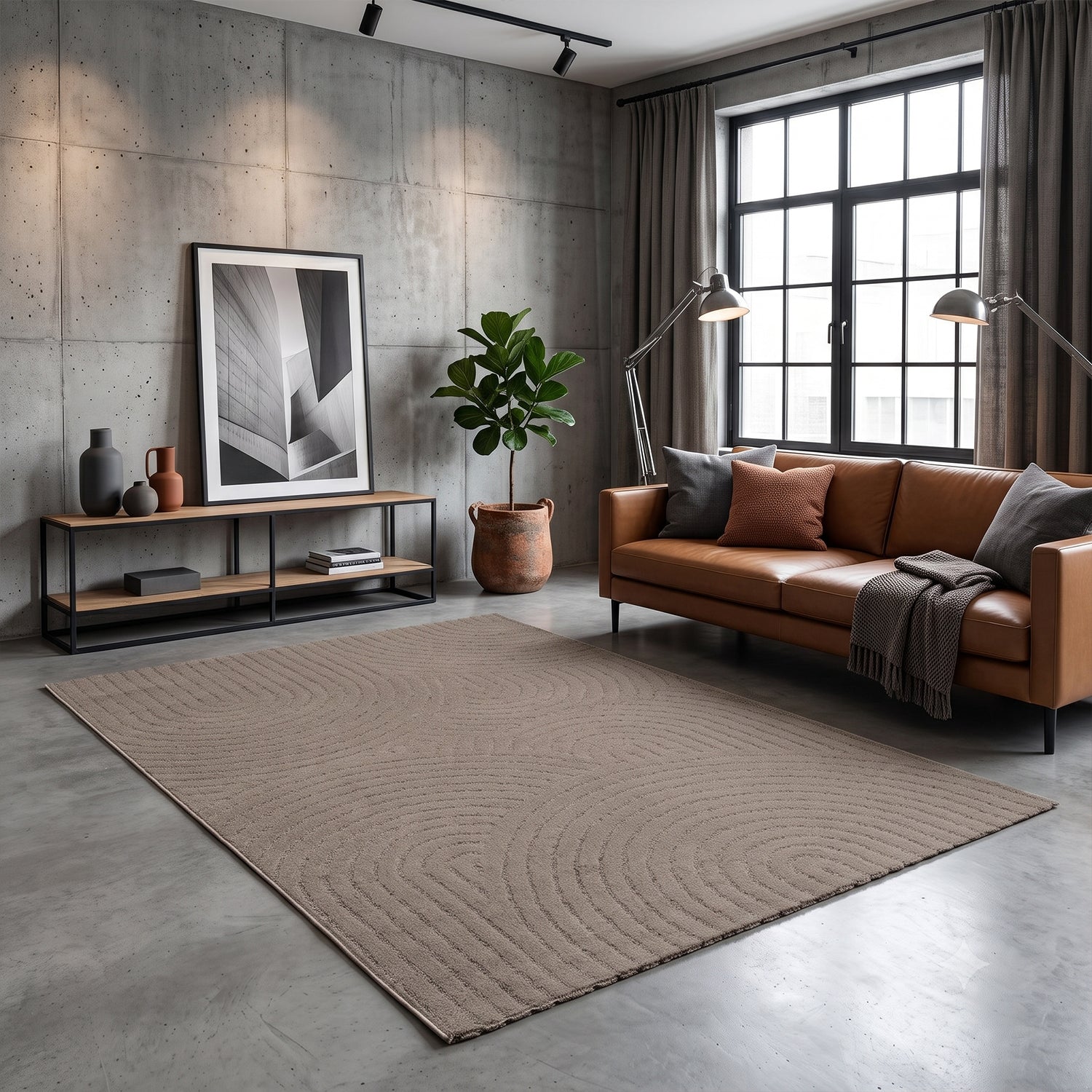 High-pile, long-pile rug, modern, for living room, bedroom, ultra-soft pattern-60