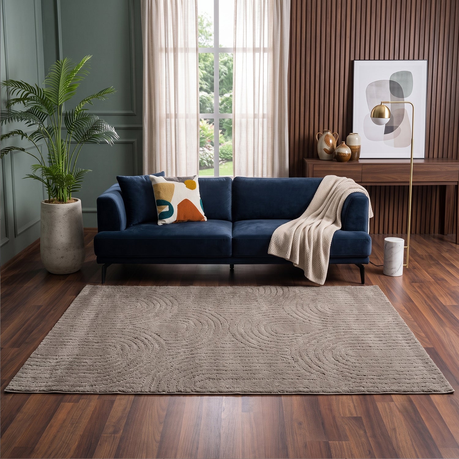 High-pile, long-pile rug, modern, for living room, bedroom, ultra-soft pattern-48