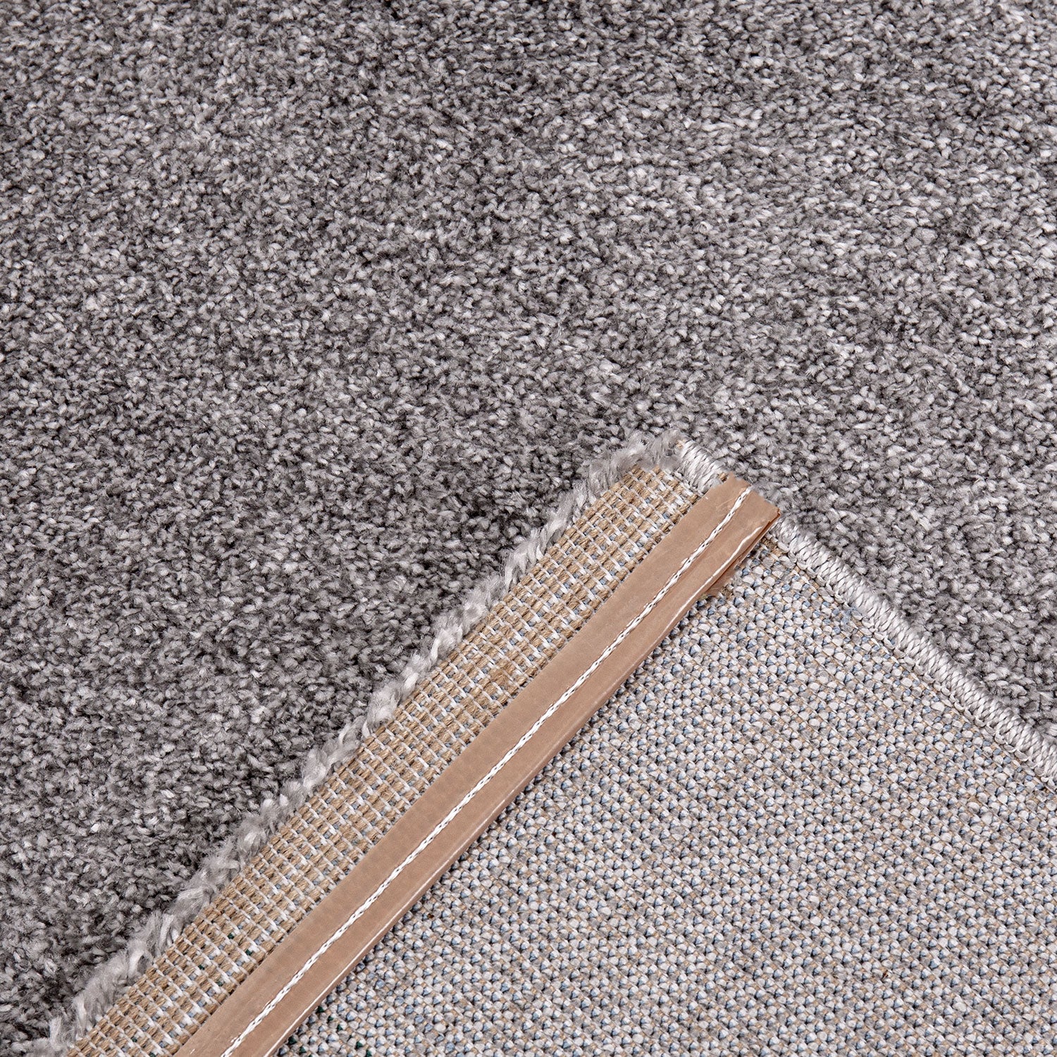 Short-pile rug, solid color, soft & fluffy, silky sheen in grey/anthracite, for living room, bedroom, kitchen