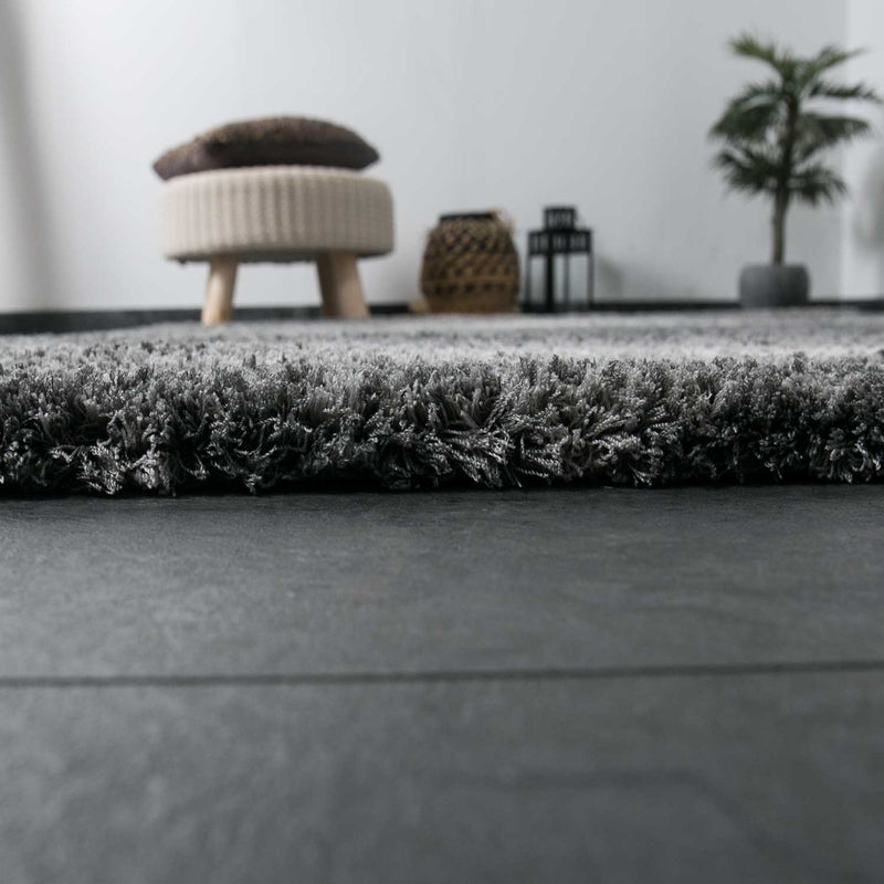 Nizza9074 Grey Shaggy Rug Microfiber Extra Fluffy-zoom-