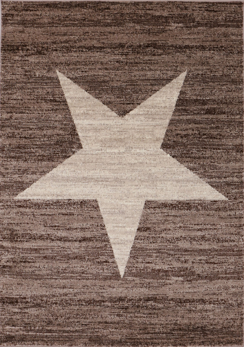 Milano9121 Beige Trendy Short Pile Rug, Star Pattern-zoom-