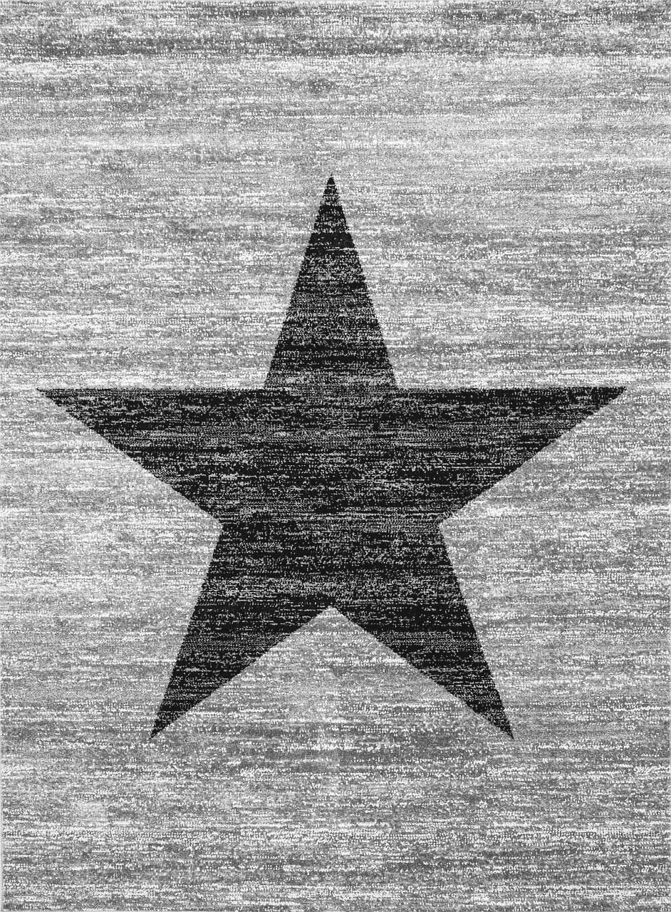 Star Youth Room Living Room Rug Grey Trendy Short Pile Rug Star Stylish Accessory