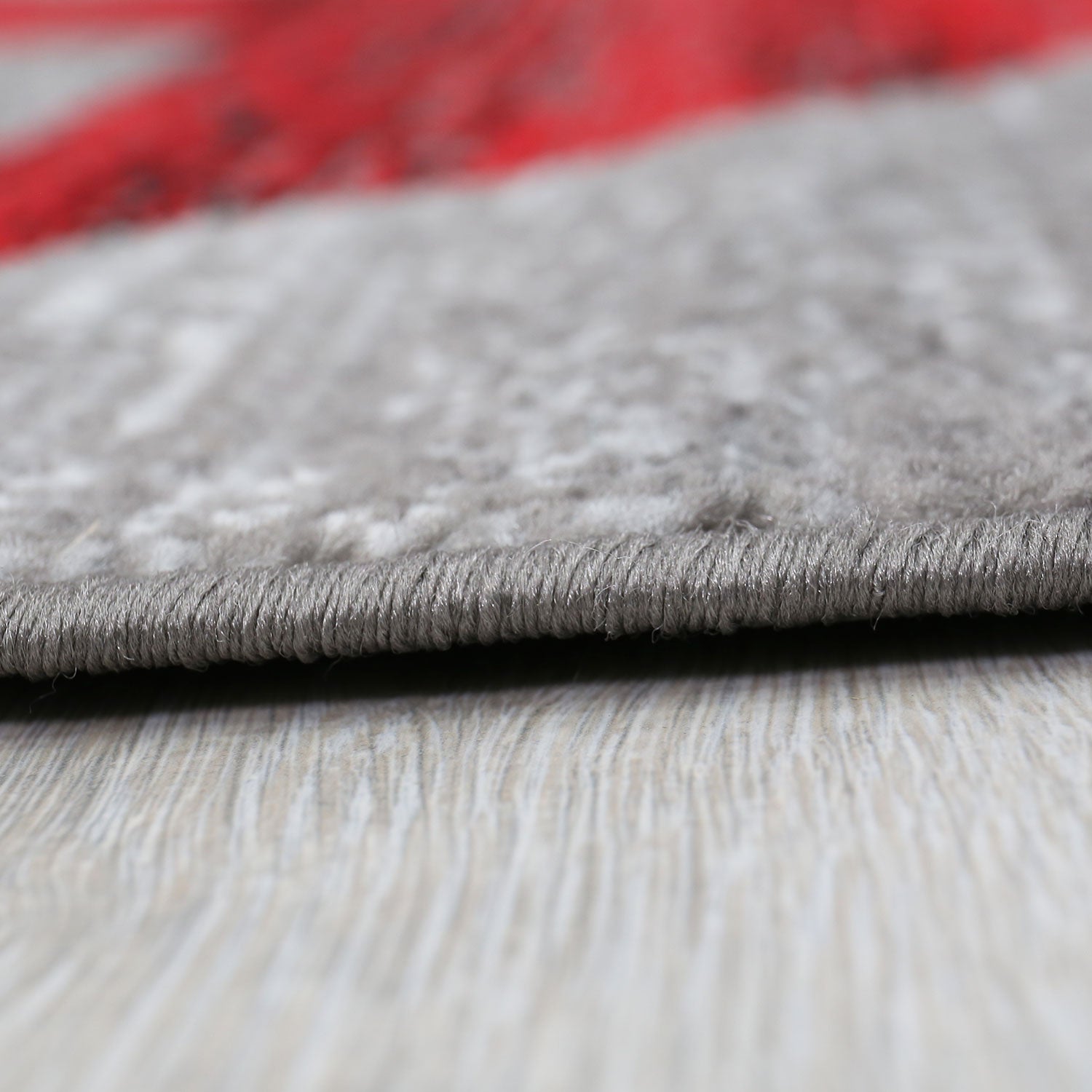 Red trendy short-pile rug, star pattern, youth room, grey, easy to clean-zoom-4