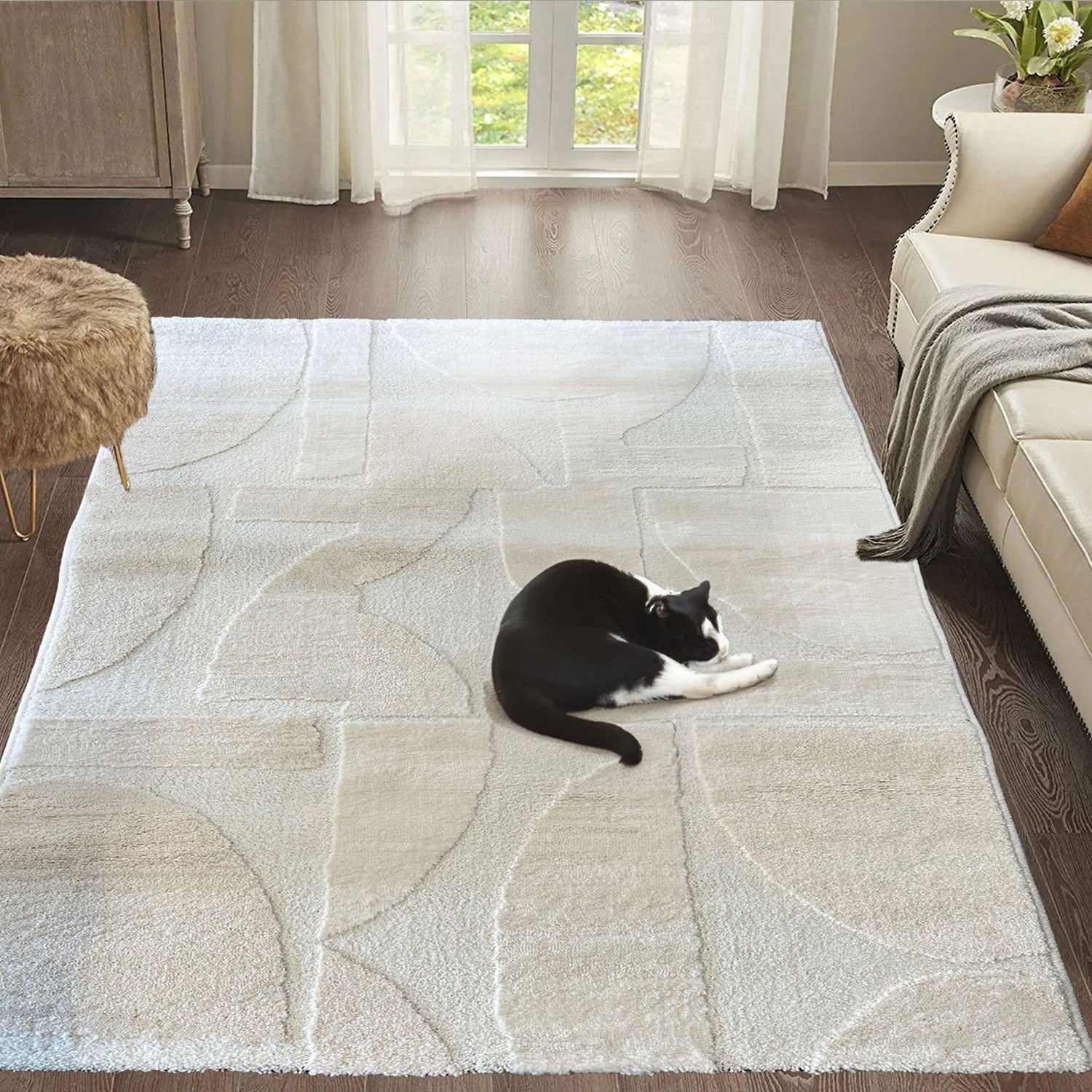 Modern rugs for living room and bedroom, boho look, Scandinavian, high-quality.-1